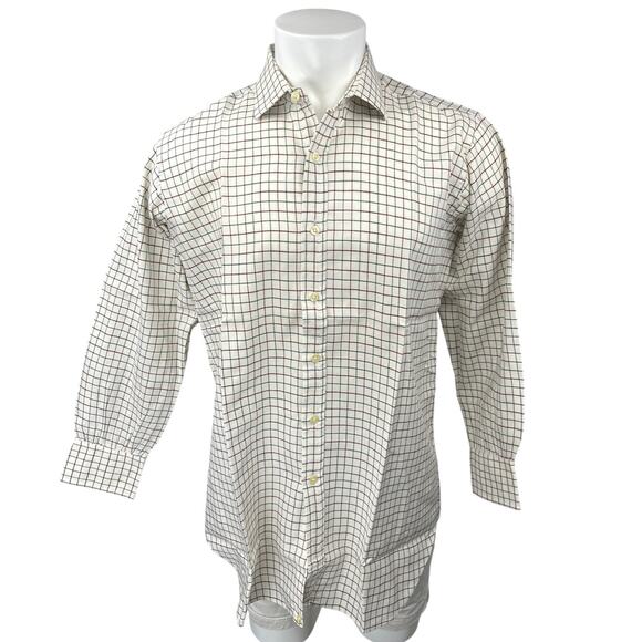 T.M. Lewin & Sons Mens Multicolor Wool Long Sleeve Button Down Dress Shirt Top S - Picture 1 of 3
